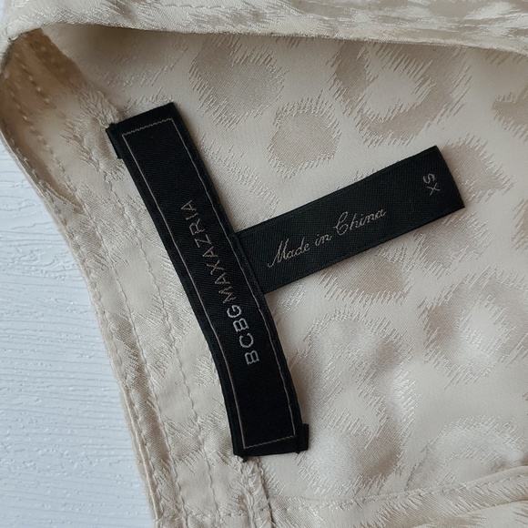 BCBGMaxAzria Ivory Sheridan Leopard Print Silk Blend Dress XS - Picture 5 of 7